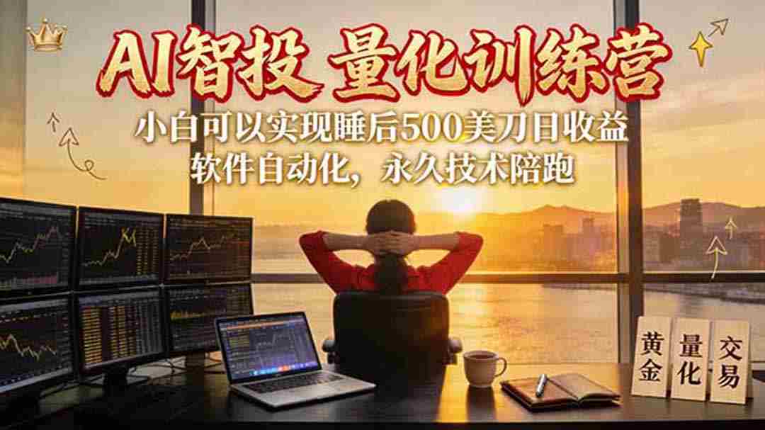 AI智投EA量化训练营【第三期】，多策略智投+防爆技术+趋势分析 ，轻松上手，矩阵放大，长期稳定。-有道网创