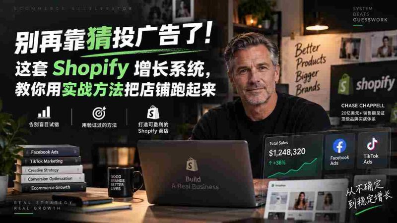 (20367期)别再靠猜投广告了!这套 Shopify 增长系统,教你用实战方法把店铺跑起来【原创双语字幕】-有道网创