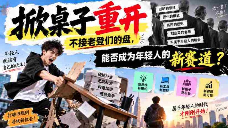 年轻人新选择?拒绝老套路,付费文章探讨“掀桌重开”是否可行?-有道网创