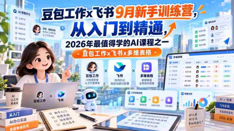 9月飞书豆包工作新兵训练营：全方位掌握多维表格，2026年必学AI课程之一！-有道网创