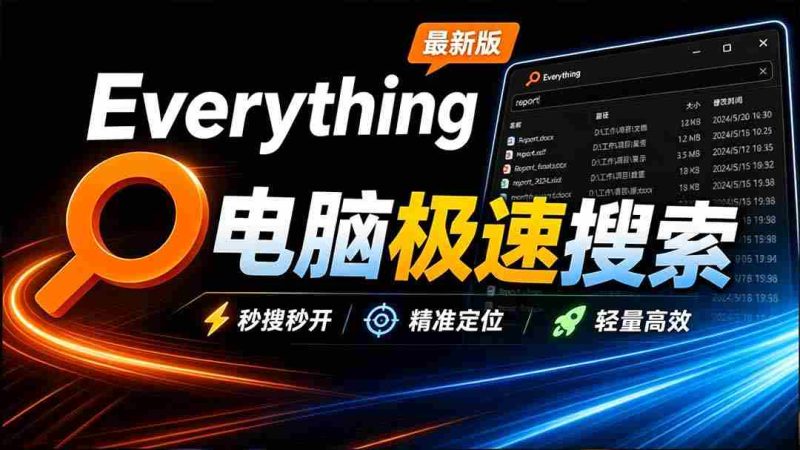Everything最新版,电脑极速搜索!最佳电脑文件搜索工具,含内嵌系统插件,必装电脑应用-有道网创
