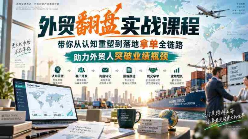 外贸翻盘实战课程,带你从认知重塑到落地拿单全链路,助力外贸人突破业绩瓶颈-有道网创