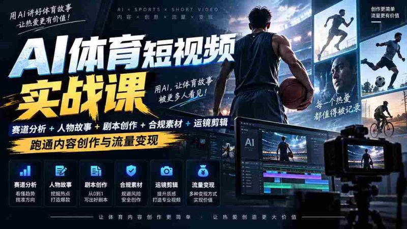 AI运动短视频领域顶尖策略揭秘:深度解析+人物传奇+剧情编写+版权维护+镜头剪辑,解锁流量盈利秘籍——日入千金不是梦-有道网创