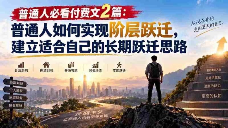 (20262期)普通人必看付费文2篇:普通人如何实现阶层跃迁,建立适合自己的长期跃迁思路-有道网创