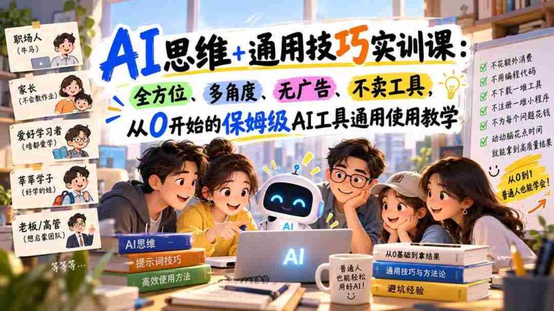 从零基础入门,AI工具全面实操:无广告植入,通用技巧深度解析,全方位学习体验-有道网创
