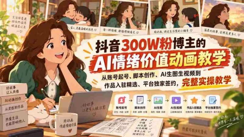 揭秘抖音百万粉丝大V的AI情绪动画攻略：从账号孵化到独家签约，全方位实操教程！-有道网创