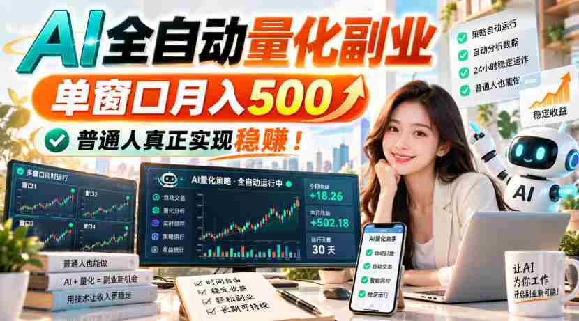 智能量化助手，一屏月入过千，普通大众轻松踏稳财富之路！-有道网创