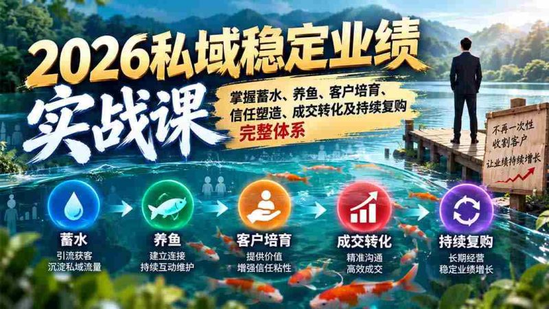 2026年度私域流量盈利攻略:全面解锁蓄客、养客、培育客户信任、实现交易转化与长久回购策略-有道网创