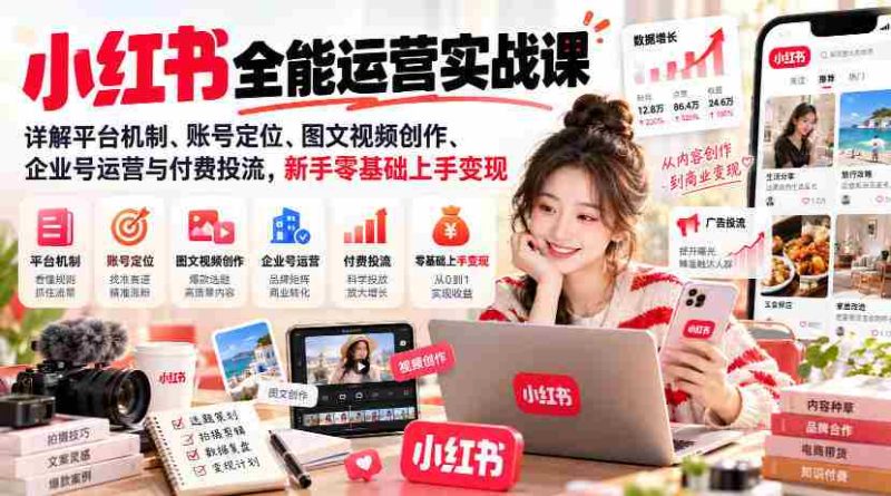深度解析小红书全攻略:揭秘运营奥秘,从账号定位到变现技巧,新手轻松掌握变现之道-有道网创
