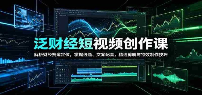 泛财经短视频创作课:解析财经赛道定位,掌握选题、文案配音,精通剪辑与特效制作技巧-有道网创