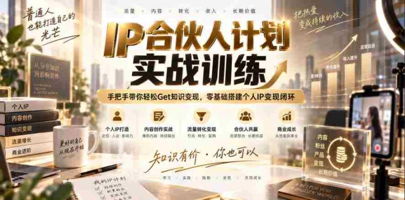 IP合伙人计划实战训练,手把手带你轻松Get知识变现,零基础搭建个人IP变现闭环(更新260908)-有道网创