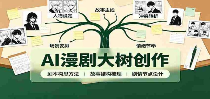 AI漫剧大树创作:剧本构思课程讲解,软件插件配置,配套工具资料完整梳理-有道网创