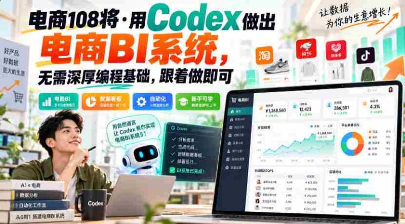 电商新锐108人:轻松打造电商数据分析系统,无需编程难题,一学即会-有道网创