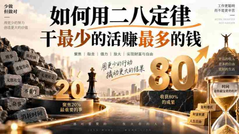付费文章:如何用二八定律干最少的活賺最多的钱-有道网创