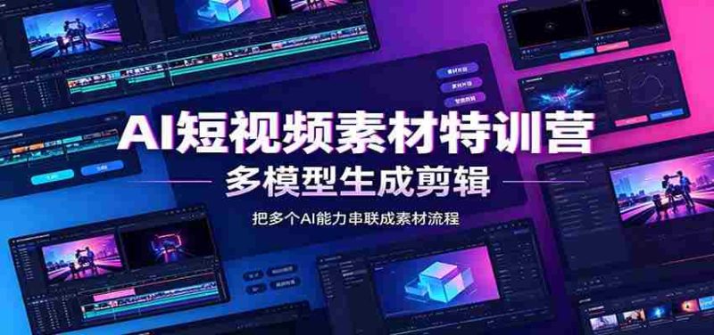 AI短视频素材特训营：Codex本地部署实操，多模型生成剪辑，爆量素材挖掘教学-有道网创