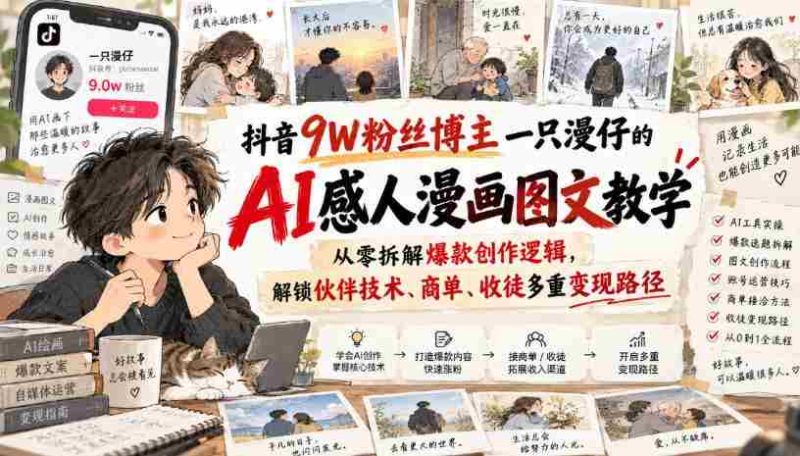 漫仔抖音达人分享AI绘画技巧,揭秘爆款制作秘诀,探索多元化盈利之道-有道网创