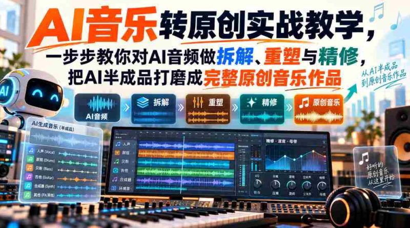 深度解析AI音乐创作:手把手教学,让AI音频从半成品蜕变为完美原创-有道网创