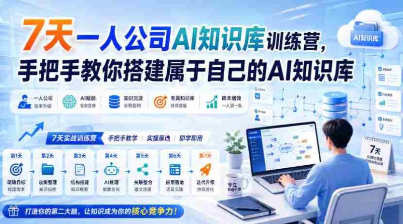 7天一人公司AI知识库训练营，手把手教你搭建属于自己的AI知识库-有道网创