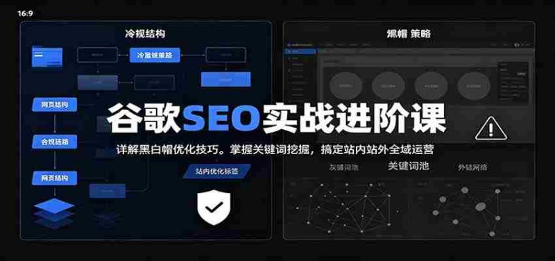 2026谷歌SEO实战进阶课:详解黑白帽优化技巧,掌握关键词挖掘,搞定站内站外全域运营-有道网创