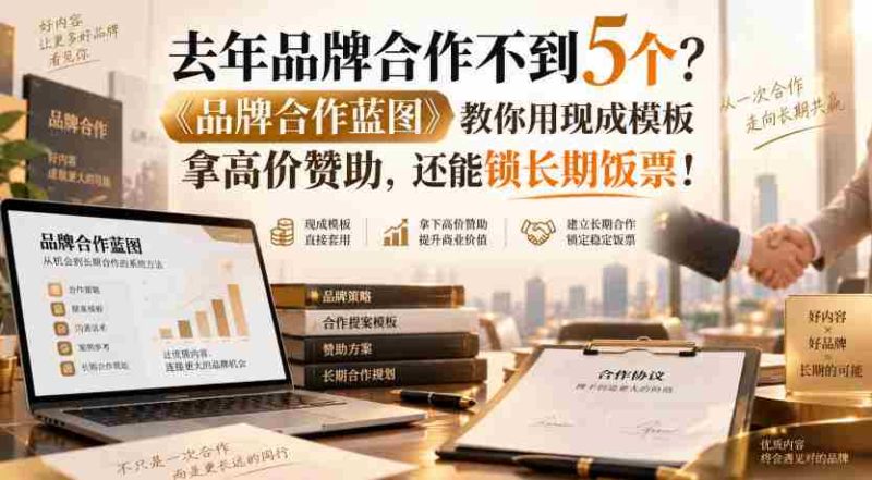 去年品牌合作不到5个?《品牌合作蓝图》教你用现成模板拿高价赞助,还能锁长期饭票!【原创双语字幕】-有道网创