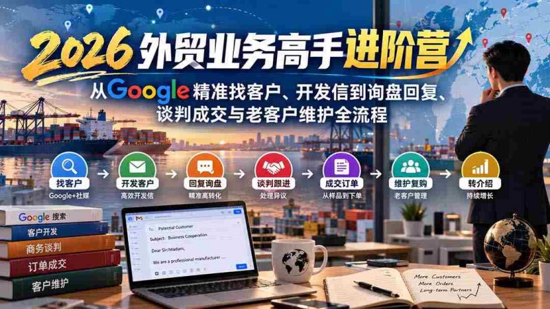 2026外贸精英提升班:深度解析Google客户挖掘、邮件沟通至订单确认、商务洽谈及老客维护全方位攻略-有道网创