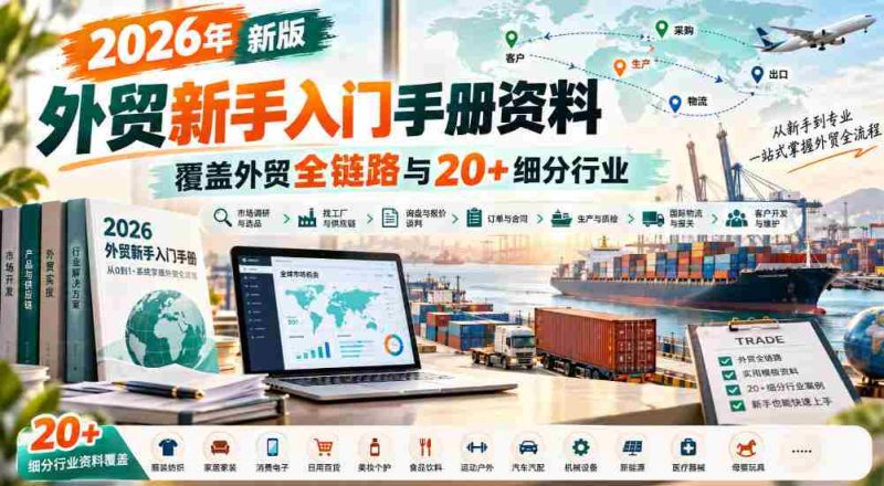 2026全新外贸初学者指南,囊括外贸全流程及逾20个专业领域知识-有道网创