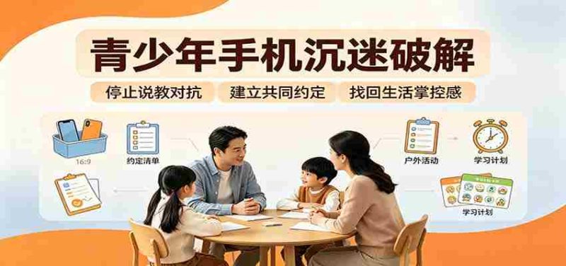 青少年手机沉迷破解:跳出管控说教思维,六步法引导孩子夺回注意力掌控权-有道网创