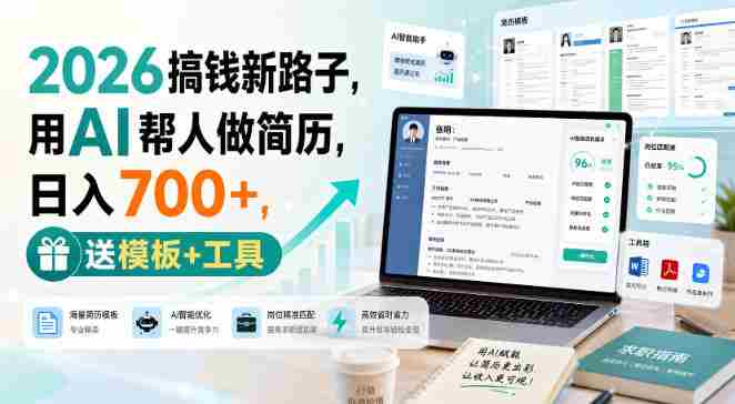 2026搞钱新路子,用AI帮人做简历,日入700+,送模板+工具【揭秘】-有道网创