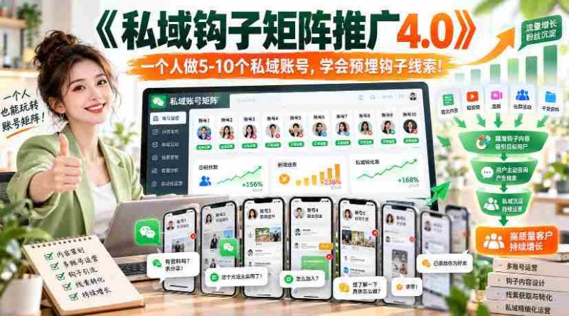 高清版】探索《私域矩阵攻略4.0》:轻松掌握五至十个账号,巧设线索钩子!-有道网创