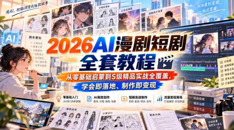 全解析】2026年AI动画剧集制作攻略：从新手起步至顶尖实战，学成即能盈利-有道网创