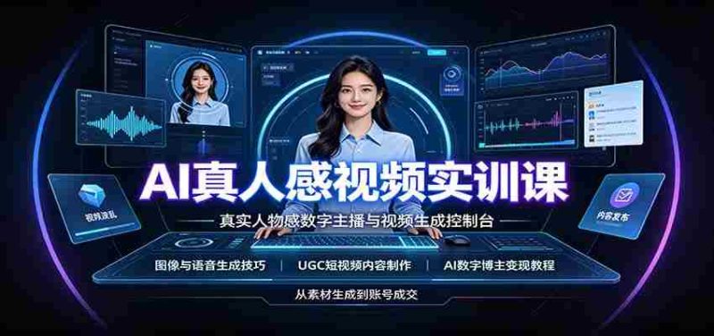 AI真人感视频实训课:图像语音生成,UGC内容制作,AI数字博主变现教程-有道网创