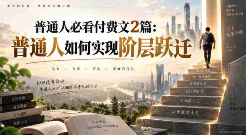 普通人必看付费文2篇:普通人如何实现阶层跃迁-有道网创