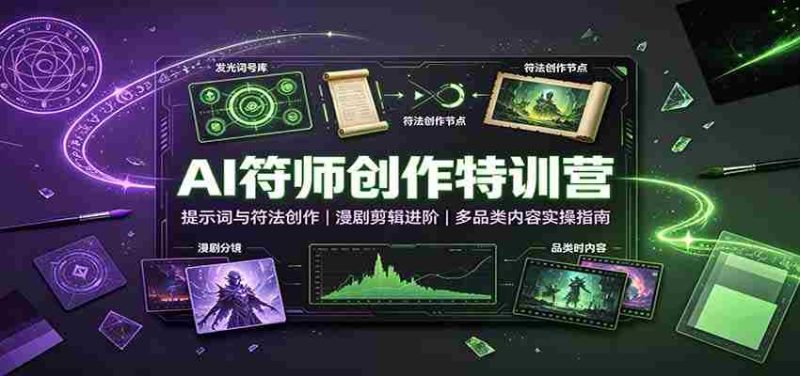 AI符师创作特训营:提示词与符法创作,漫剧剪辑进阶,多品类内容实操指南-有道网创