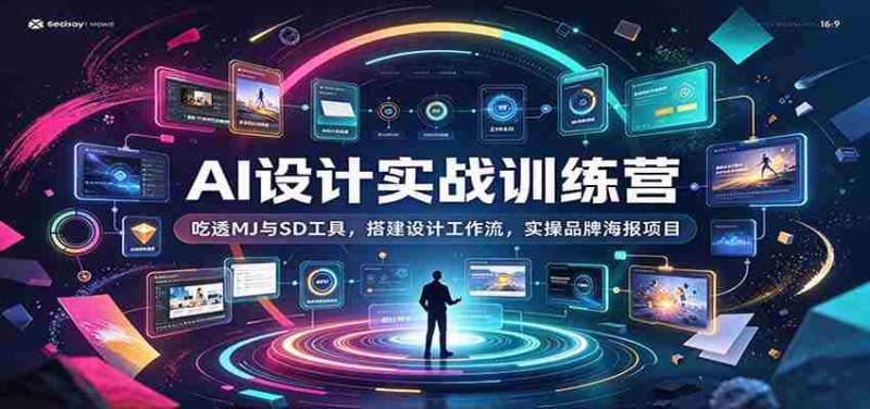 AI设计实战训练营:吃透MJ与SD工具,搭建设计工作流,实操品牌海报项目-有道网创