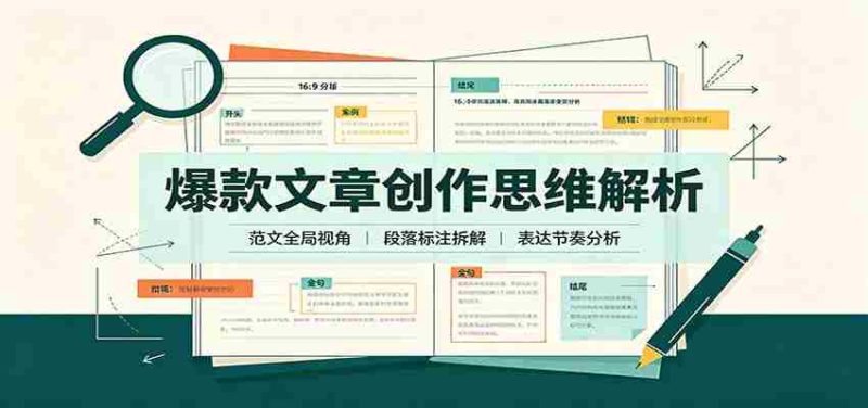 爆款文章创作思维解析:全局视角拆解范文,梳理行文逻辑,搭配真实拆文实操案例-有道网创