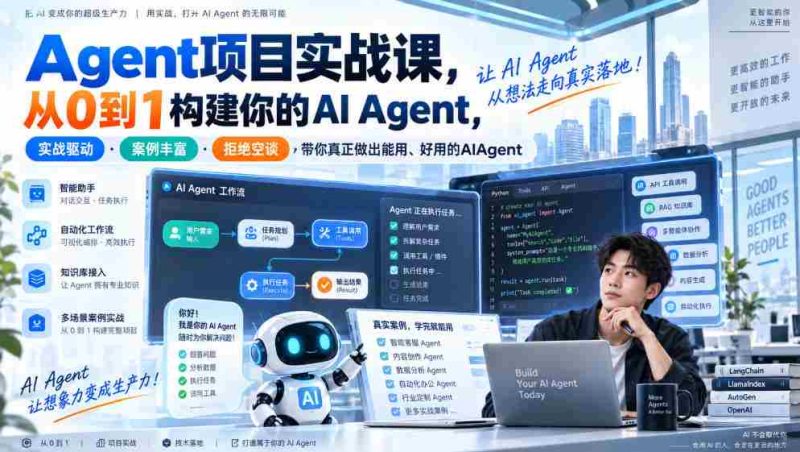 实战解析:Agent项目全攻略,零基础打造高效AI助手,案例详实·实操导向·理论结合,助你打造实用易用的智能代理-有道网创