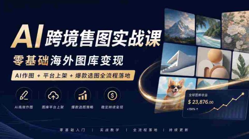 AI绘图实战攻略：从新手到海外图库盈利，一站式掌握AI绘图、平台发布与爆款图片挑选技巧-有道网创