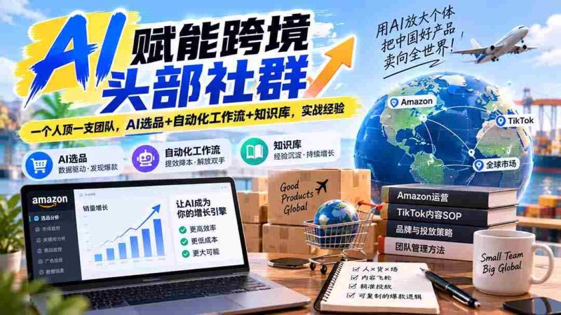 AI赋能跨境头部社群-更新9月:一个人顶一支团队,AI选品+自动化工作流+知识库,实战经验-有道网创