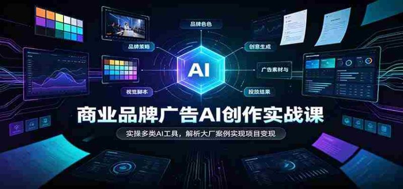 AI赋能商业广告创作：实战解析各大厂案例，多工具实操助力项目盈利-有道网创