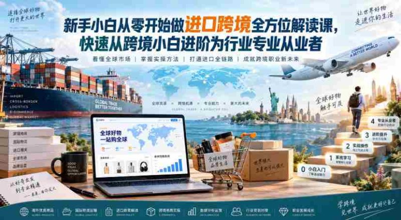 新手小白从零开始做进口跨境全方位解读课,快速从跨境小白进阶为行业专业从业者-有道网创