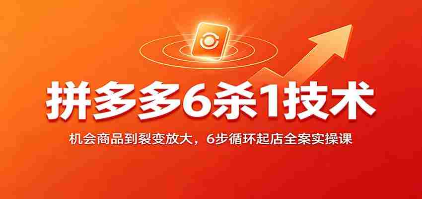 拼多多6杀1技术：机会商品到裂变放大，6步循环起店全案实操课-有道网创