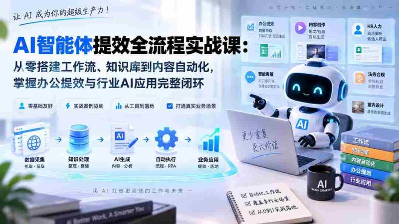 (20260期)AI智能体提效全流程实战课:从零搭建工作流、知识库到内容自动化,掌握办公提效与行业AI应用完整闭环-有道网创