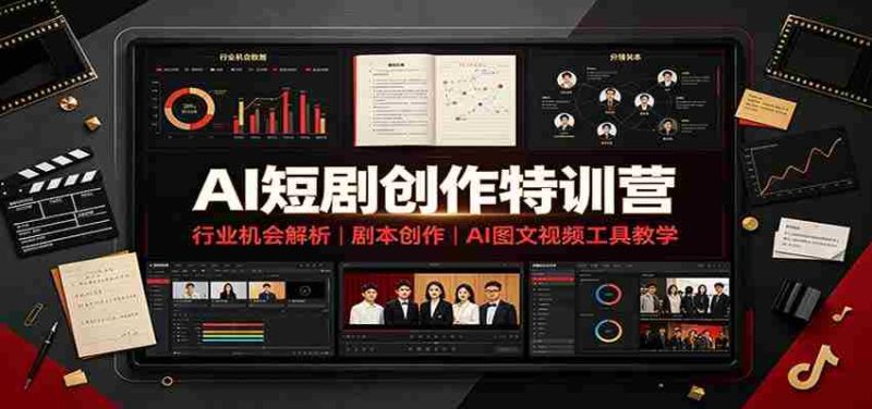 AI短剧创作特训营:行业机会解析,剧本创作,AI图文视频工具教学(文字版)-有道网创
