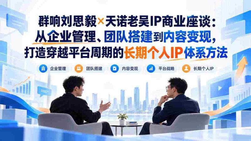 刘思毅携手天诺老吴探讨IP商业奥秘：跨越周期，构建企业、团队与内容变现的全方位个人IP策略-有道网创