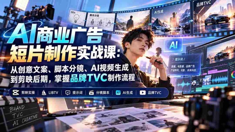 实战解析:AI助力商业广告短片制作全攻略——创意文案构思、脚本分镜设计、AI视频生成及剪映后期剪辑,一网打尽品牌TVC制作精髓-有道网创