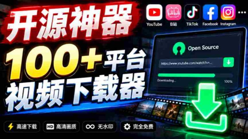 YouTube、B站超100+平台视频免费下载，超级好用，多平台免费开源热门视频下载器ytDownloader-有道网创