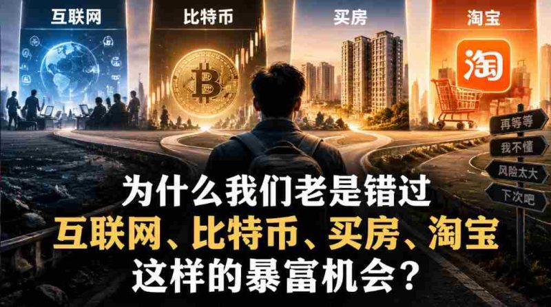 揭秘:为何屡次错失互联网、比特币、房地产、淘宝等致富良机?-有道网创