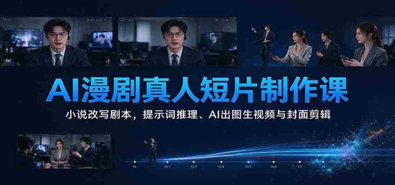 AI漫剧真人短片制作课:小说改写剧本,提示词推理、AI出图生视频与封面剪辑-有道网创