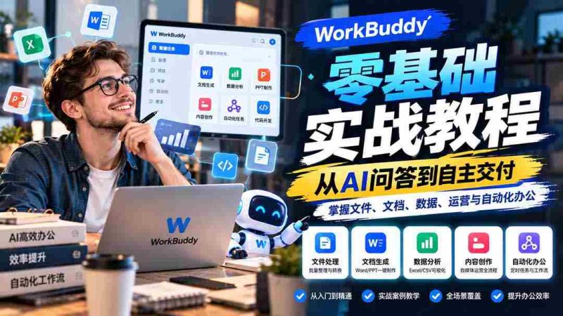 零门槛实操指南:WorkBuddy带你从AI问答入门,轻松驾驭文件、文档、数据运营及自动化办公技巧-有道网创