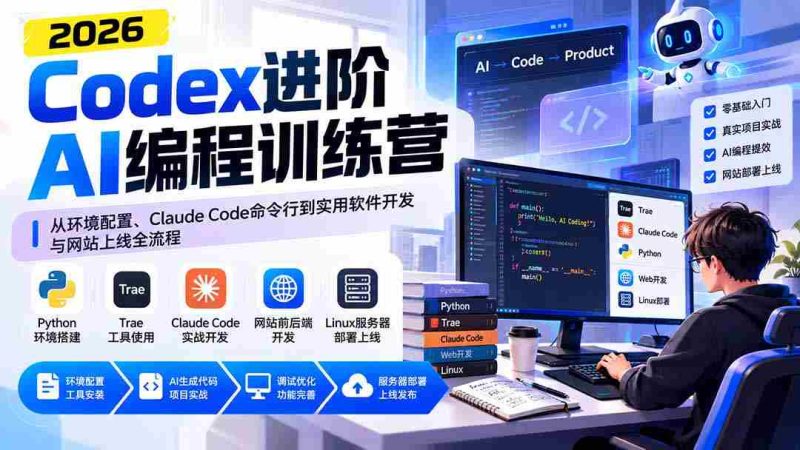 解码AI编程精英班:环境搭建、Claude Code实操至软件开发与网站部署全程攻略-有道网创